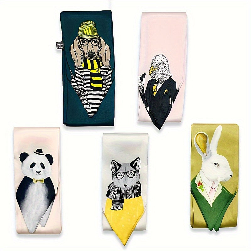 Women's Casual Decorative Neck Scarf with Animal Print in Small Silky, Thin, and Smooth fabric. Can also be worn as a Streamer Hairband.