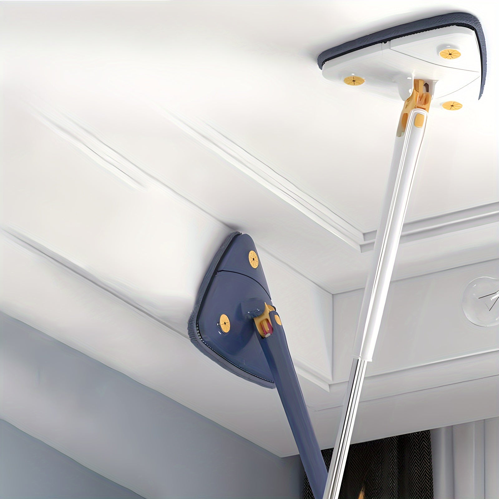 Triangular Flexible Drill Joint Dust Mop Head with Fine Fiber Cloth for Corner Cleaning