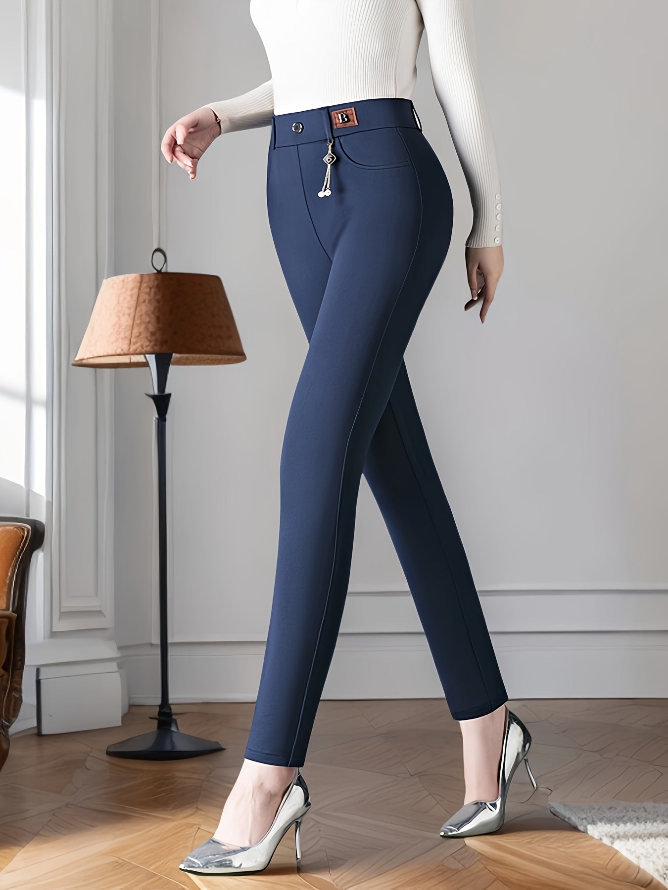 Women High-Waisted Stretchy Leggings for Autumn Winter Yoga Casual