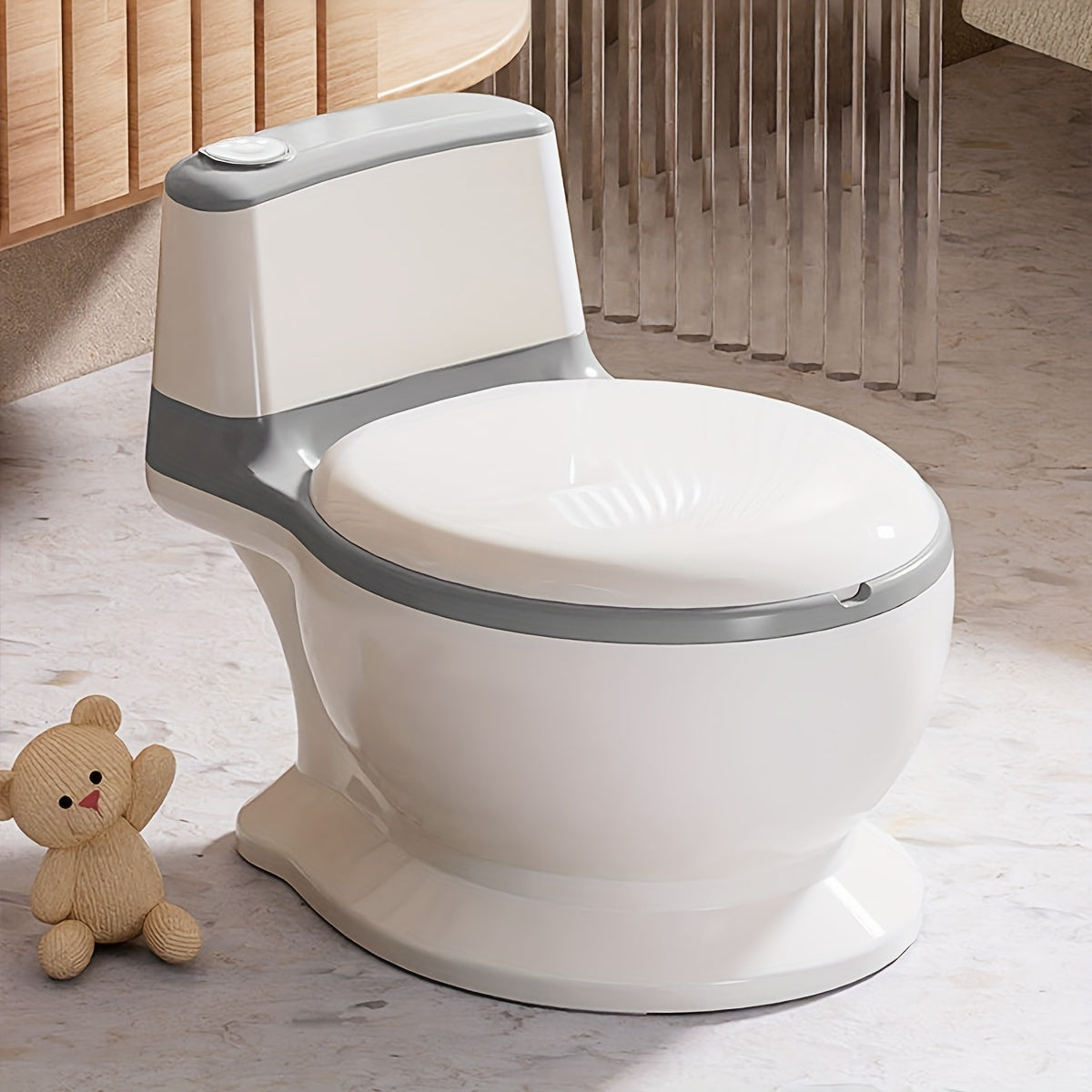 Bolalar uchun potty o‘rgatish stuli, kulrang va pushti, sirpanmaydigan, erkaklar va ayollar uchun tualet o‘rgatish uchun