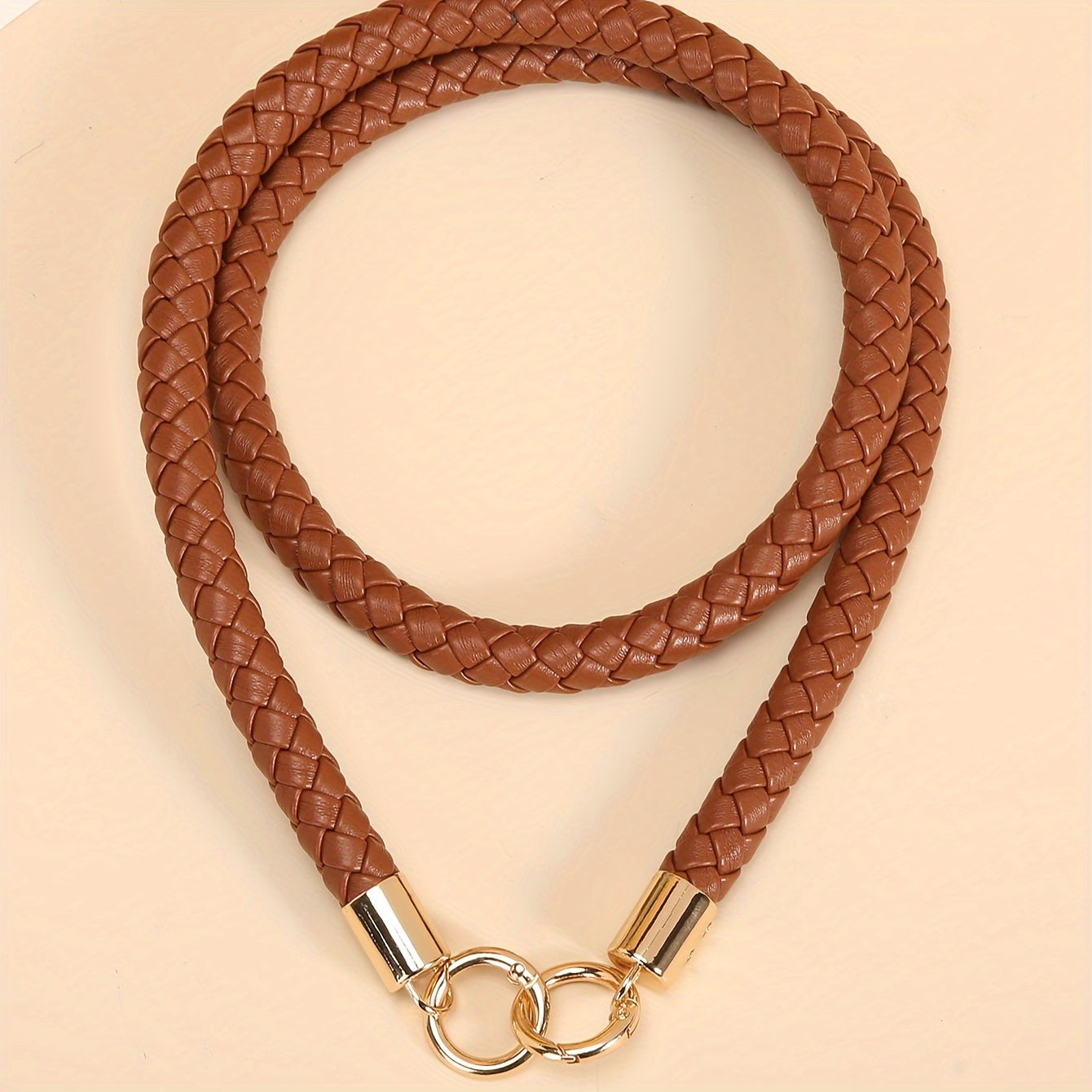 Luxury Women's PU Leather Woven Handbag with Detachable Shoulder Strap