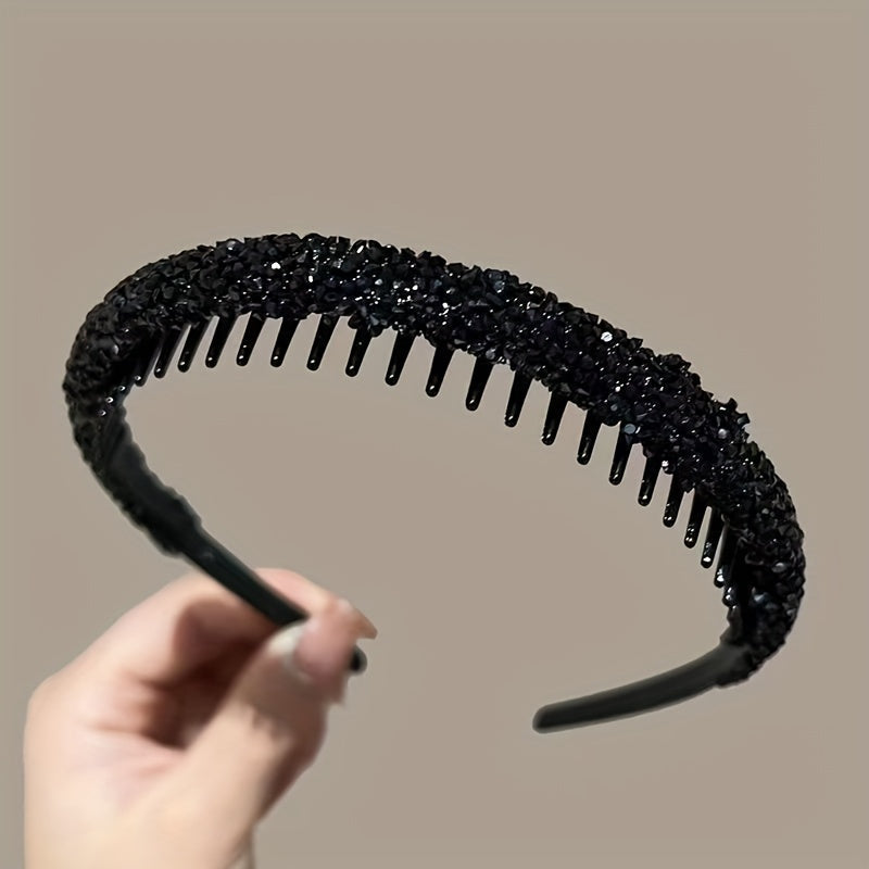 6-Piece Rhinestone Headbands for Teens Non-Slip Resin Hair Accessories Casual All Seasons