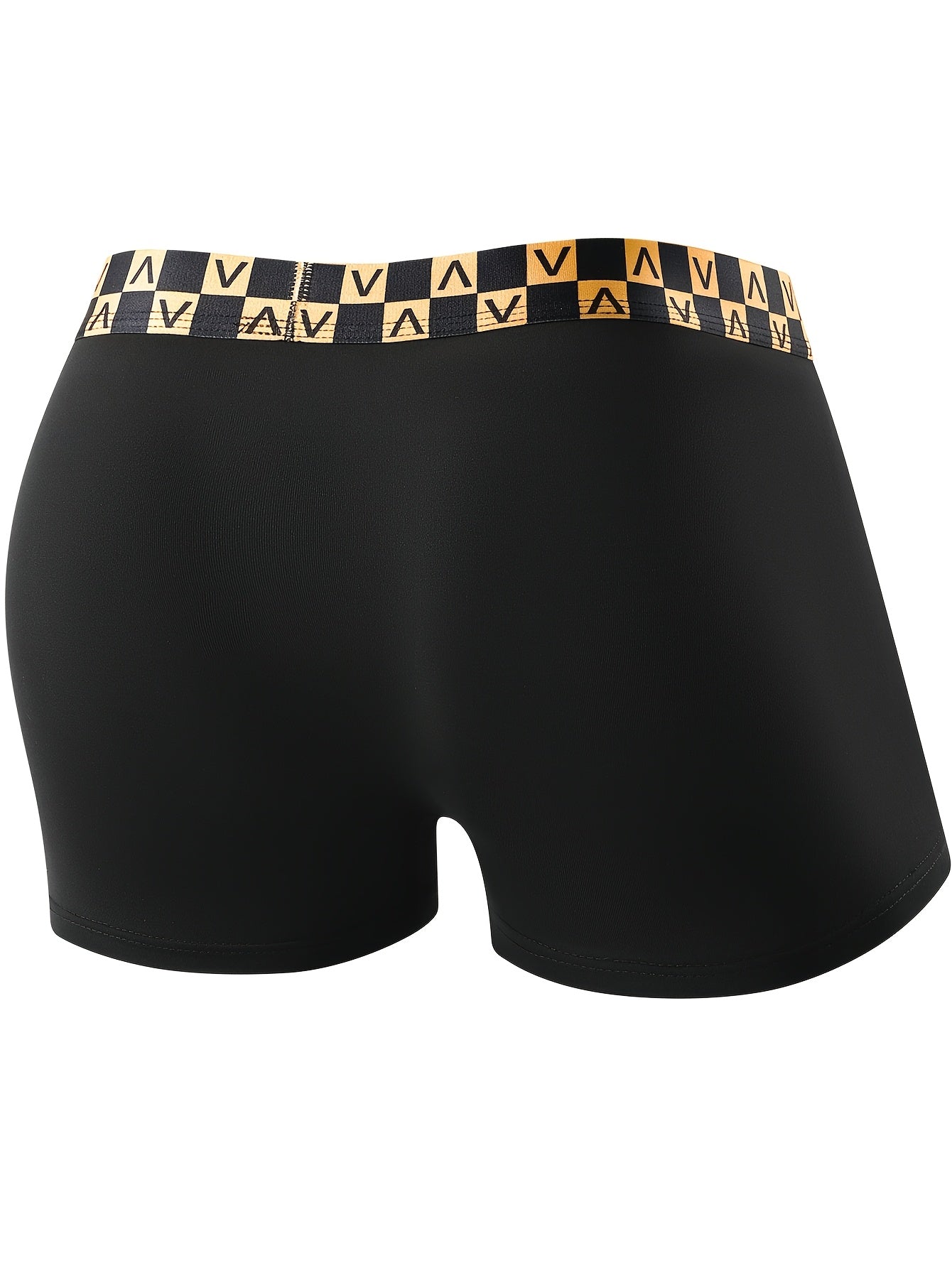 Men's Boxer Briefs 5-Pack Solid Color Polyester with Contrast Waistband and Cross Straps