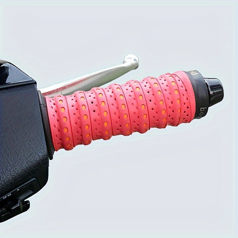 Motorcycle Handlebar Cover Dual-Color Anti-Slip Breathable Soft Grip for Scooters