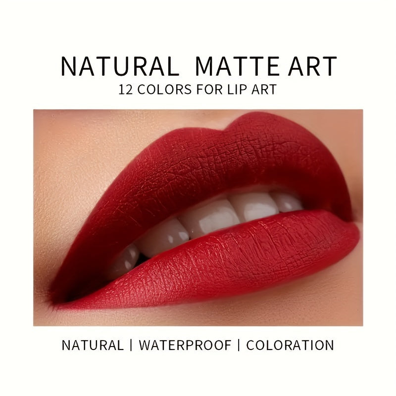 Women Matte Lipstick 12 Shades Long-Lasting Waterproof Lip Color