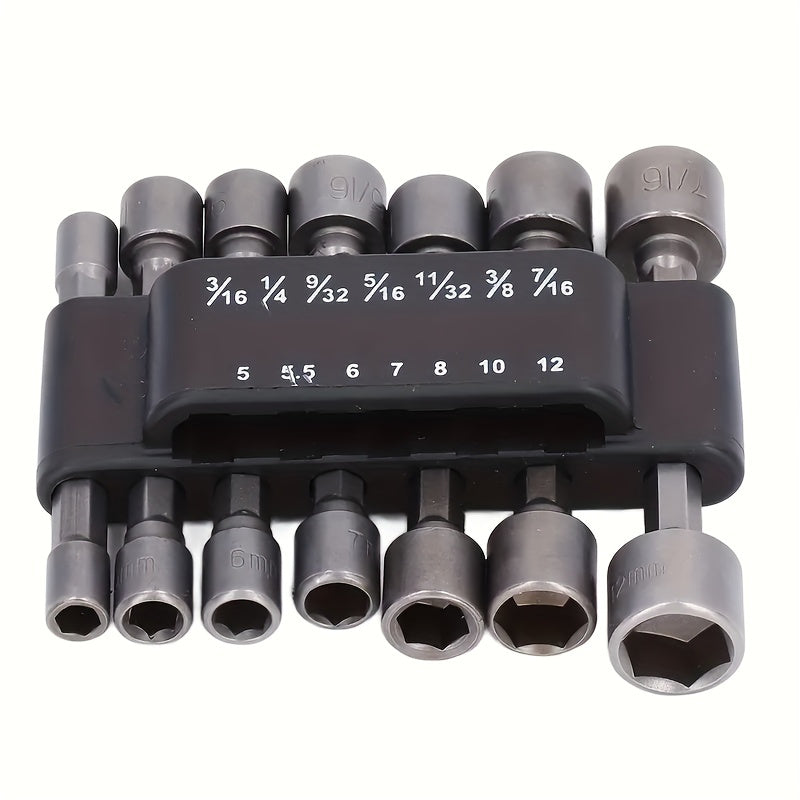14pcs Magnetic Hex Shank Screwdriver Socket Set with Extension Adapter Steel