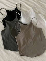 Women's Cami Tops with Built-In Bra Breathable Lightweight All-Season Support