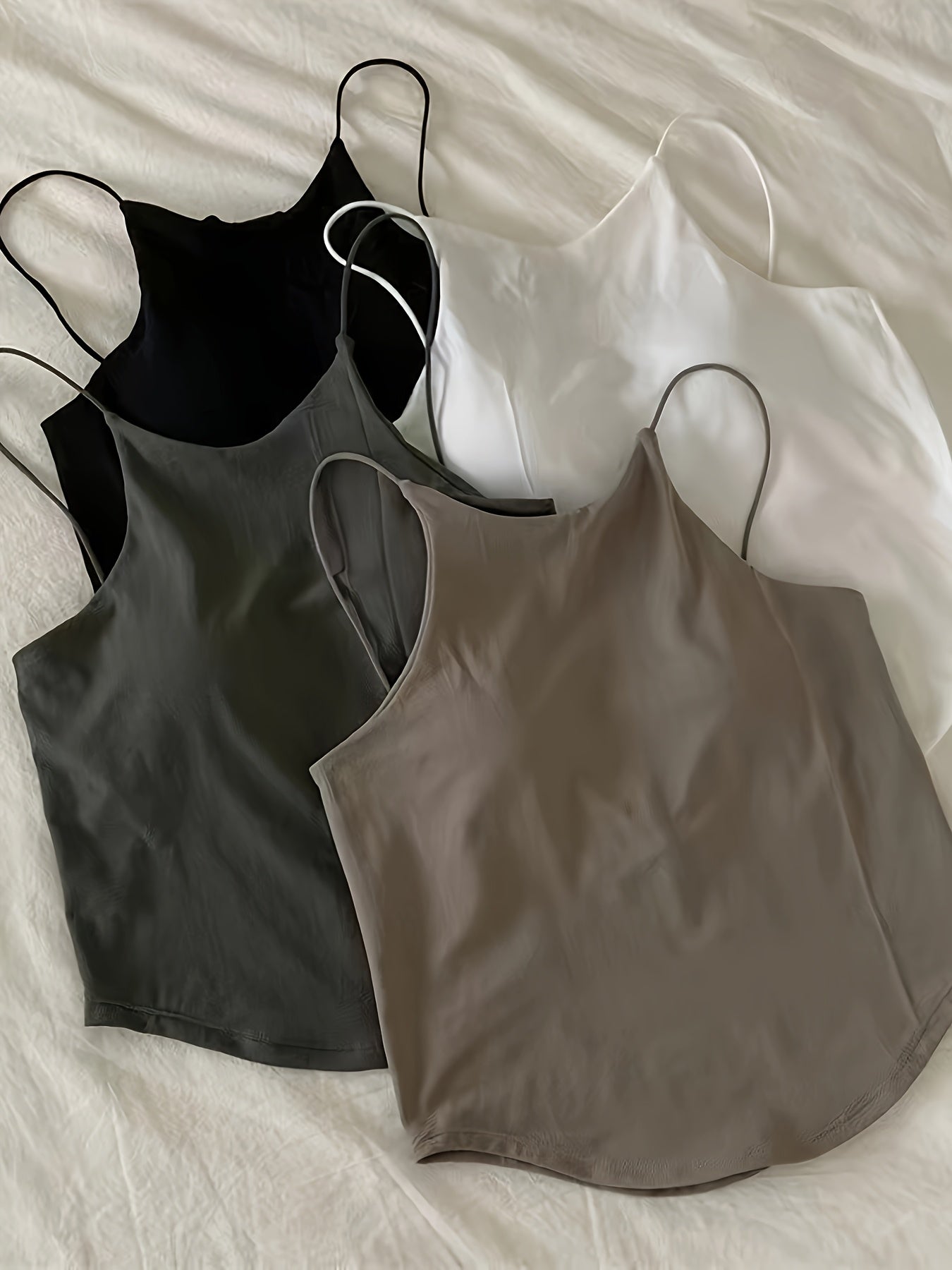 Women's Cami Tops with Built-In Bra Breathable Lightweight All-Season Support