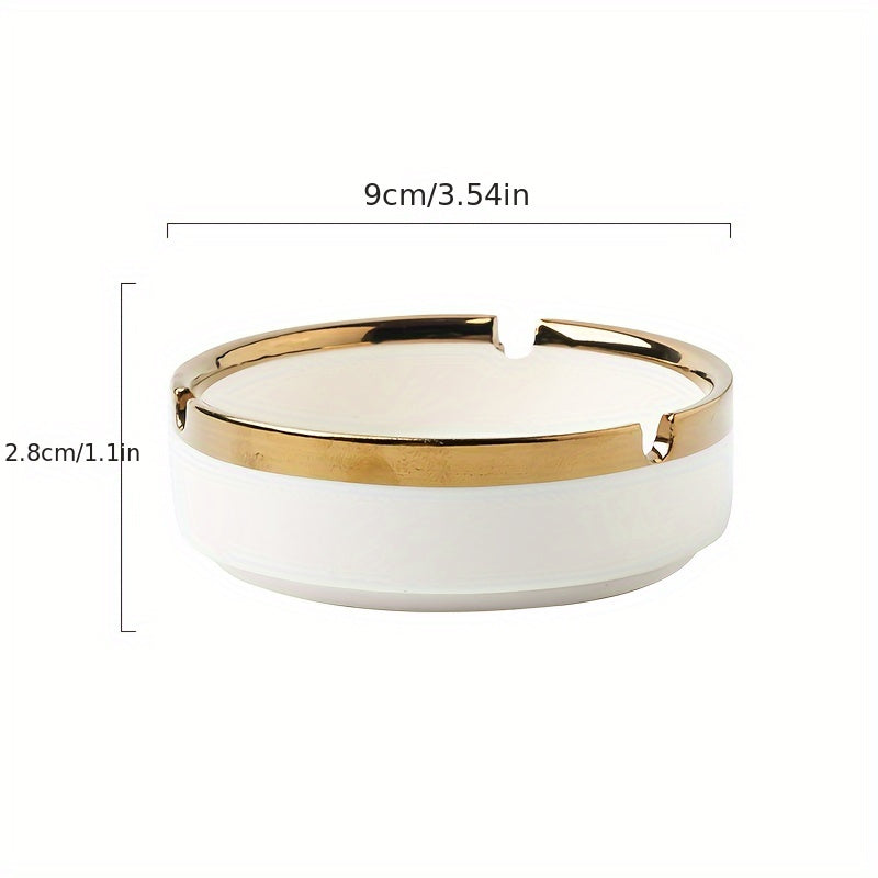 Mini Ceramic Ashtray Odorless Round Portable White Black Green