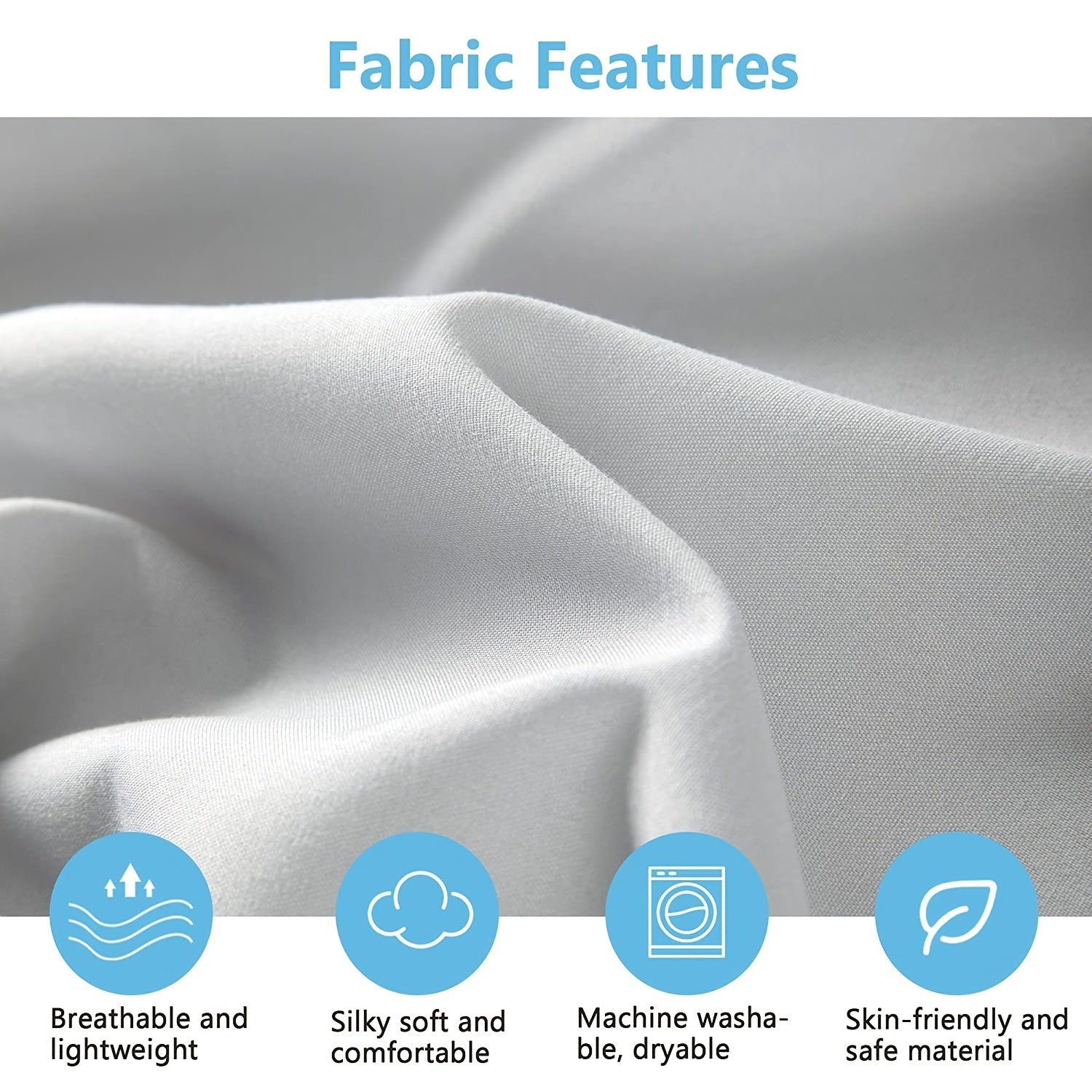 Microfiber Crib Sheet Set for Kids 2 Pieces Solid Color White Light Gray