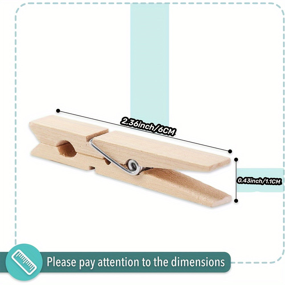 100 Pack Wooden Clothespins for Laundry, Crafts, and Organization