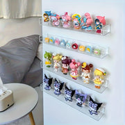 Transparent Wall-Mounted Display Shelf for Collectibles and Figures Dust-Free Adhesive Key Storage
