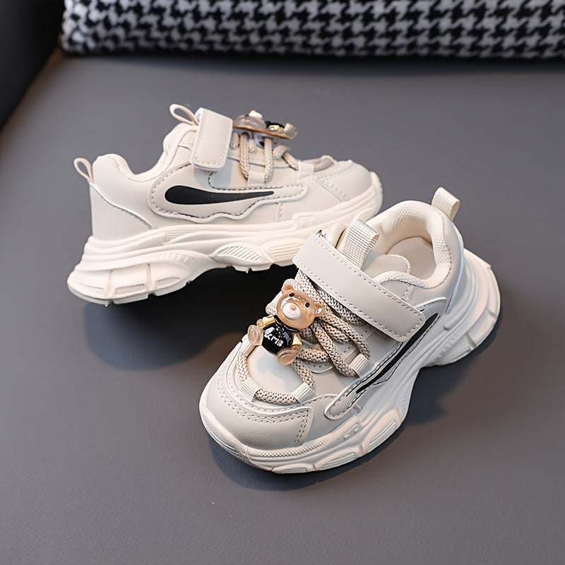 Girls' Solid Color Sneakers for All-Season Comfort and Durability