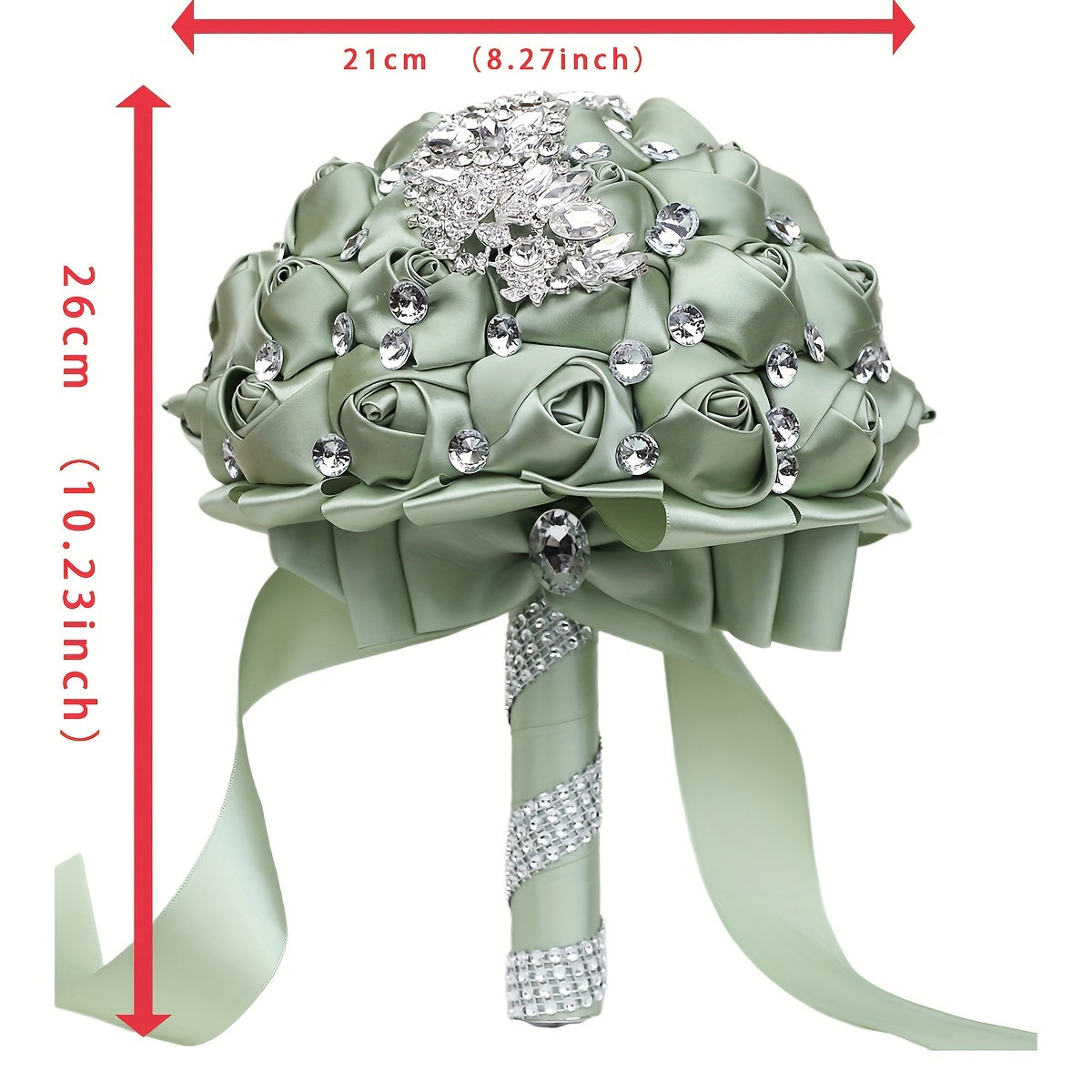 Elegant Bridal Bouquet with Crystals Polyester Spandex Handheld Wedding Flower