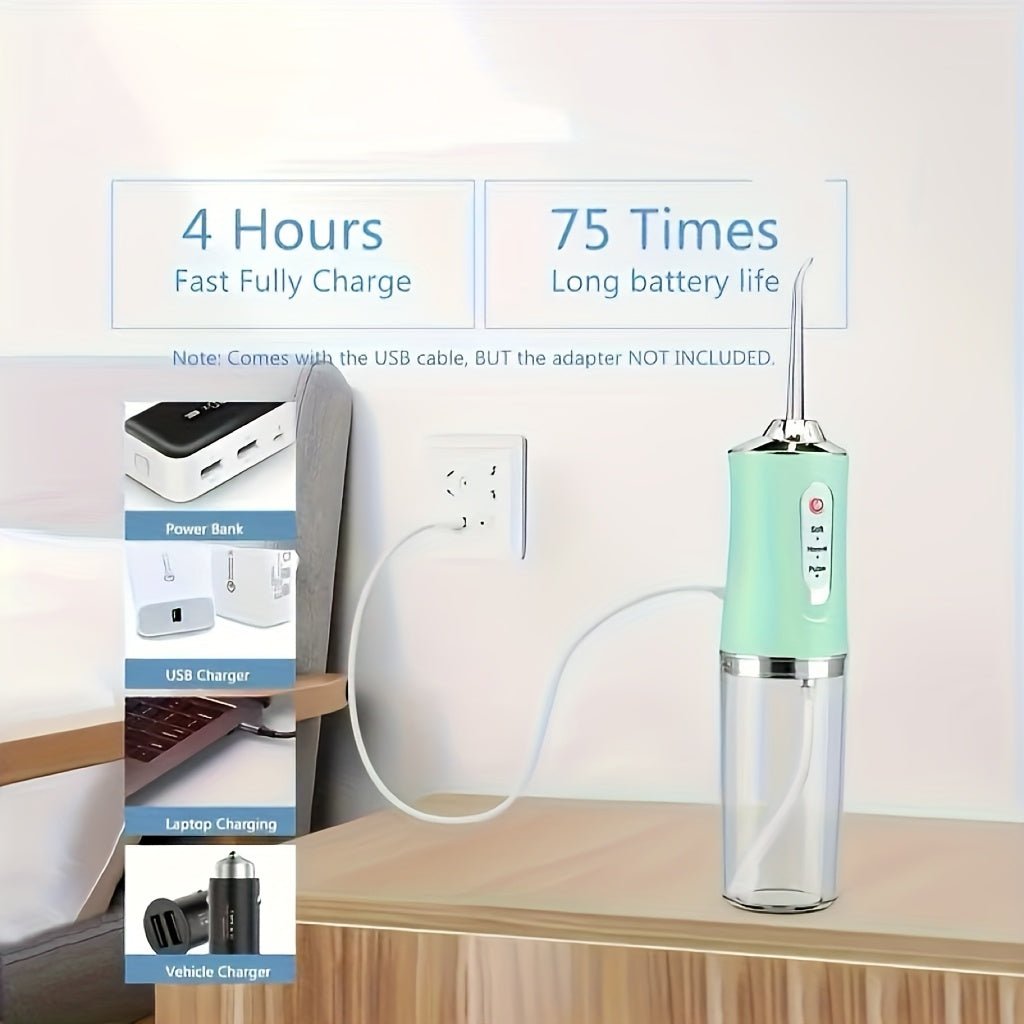 Electric Water Flosser for Teeth and Gums, USB Rechargeable with 4 Nozzles
