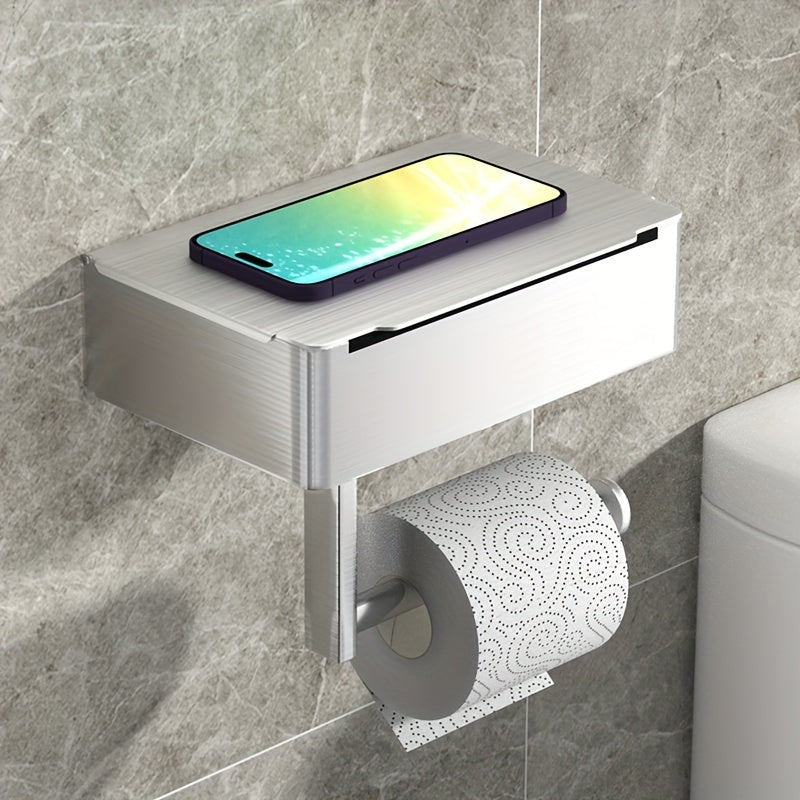 Stainless Steel Wall-Mounted Tissue Holder No Drilling Needed for Home and Restaurant