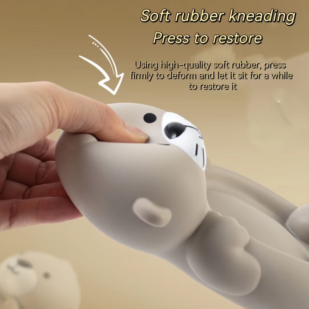 Kids Bath Toys Set with Silicone Otter and Seal Water Toys Musical Pinch Stacking Floating