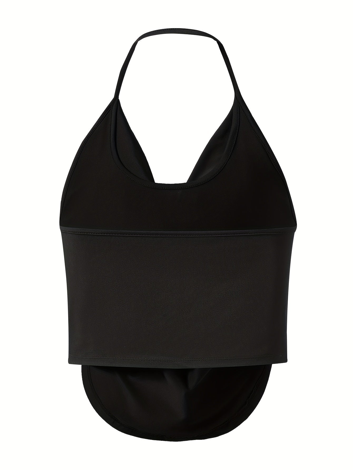 Plus Size Red Halter Neck Tank Top Ruched Bust Sleeveless Stretchy Casual