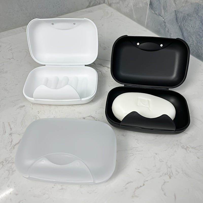 Plastic Soap Dish with Lid Travel-Friendly Bathroom Storage