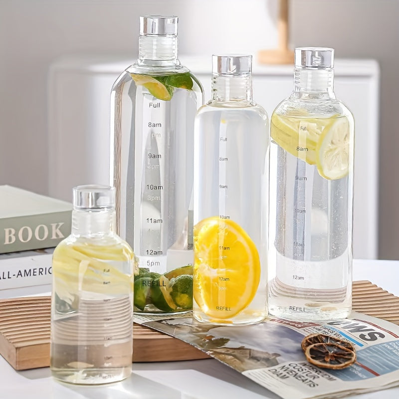 BPA-Free Plastic Water Bottle with Time Marker for Hiking Camping Fitness Large Capacity Leak-Proof Lightweight