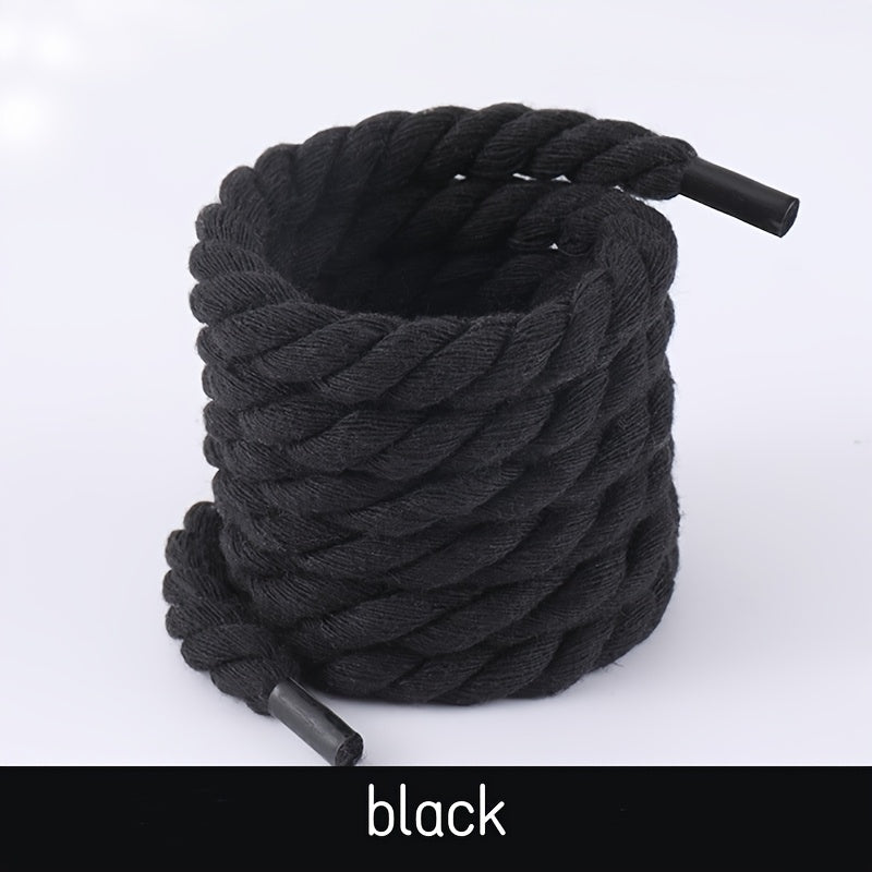 Unisex Braided 8mm Shoelaces 120cm Solid Color Casual Sports