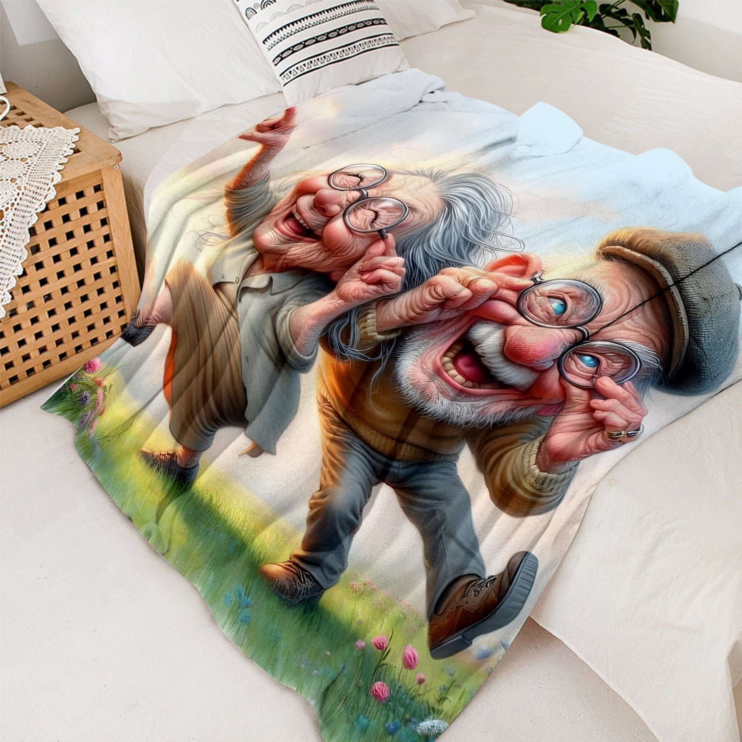 Grandparents Throw Blanket Flannel Snuggle Decor Gift