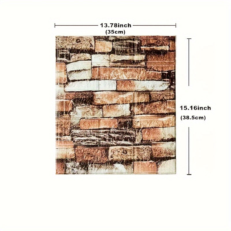 20/40pcs 3D Brick Foam Wall Stickers Waterproof Peel and Stick Tiles for Kitchen Bathroom Living Room Hallway