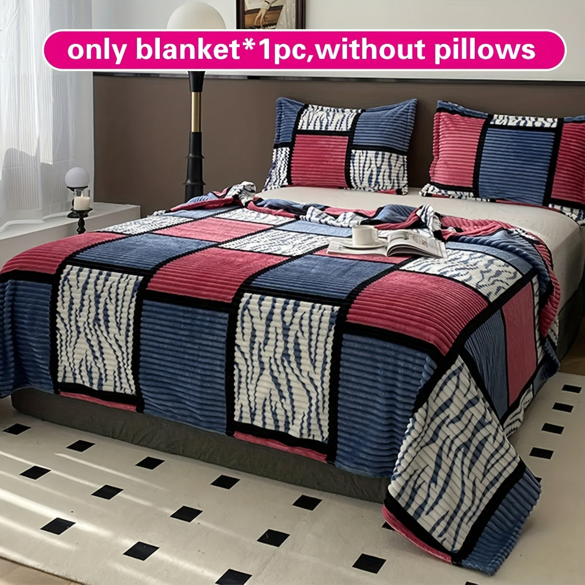 Manta de cuadros para sofá y uso en el hogar, manta multifunción, suave y cálida