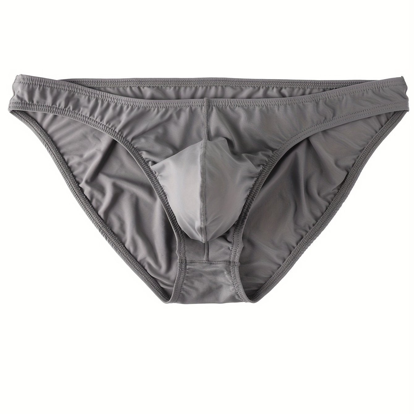 Men's Sheer Knit Low-Waist Briefs Breathable Stretchable Solid Color for Yoga 160gsm