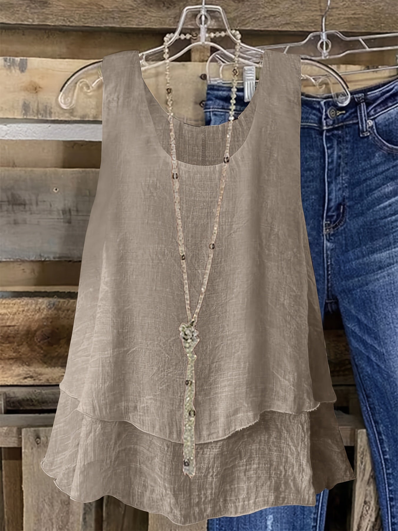 Топ без рукавов для женщин больших размеров с текстурированной тканью и дышащим материалом