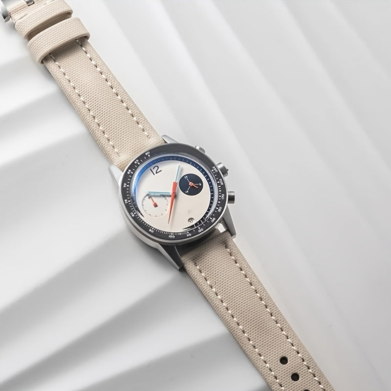 Men's Preppy Style Quartz Wristwatch with Date Display Leather Strap Non-Waterproof 2024