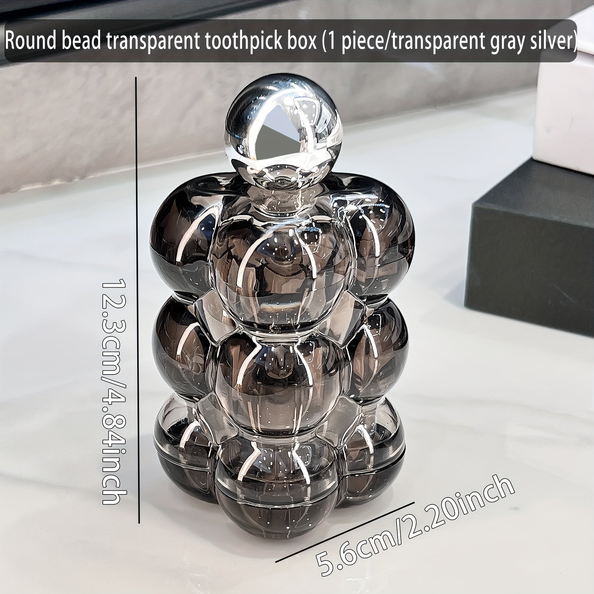 Porta palillos de plástico con diseño de cuentas, dispensador transparente para bastoncillos de algodón