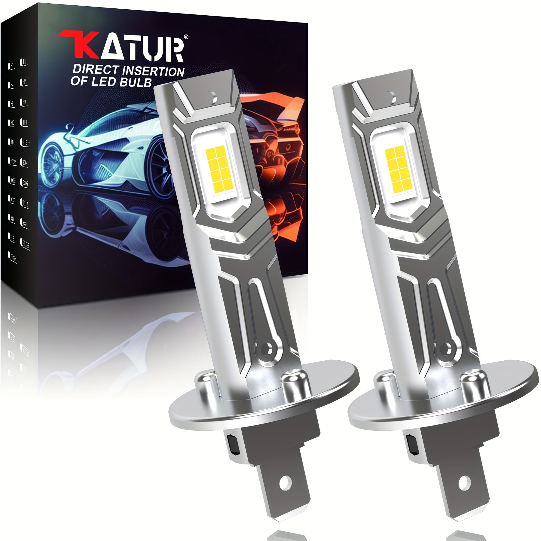 2 Pieces LED Car Fog Lights H1 Headlights Super Bright 6000K Plug and Play