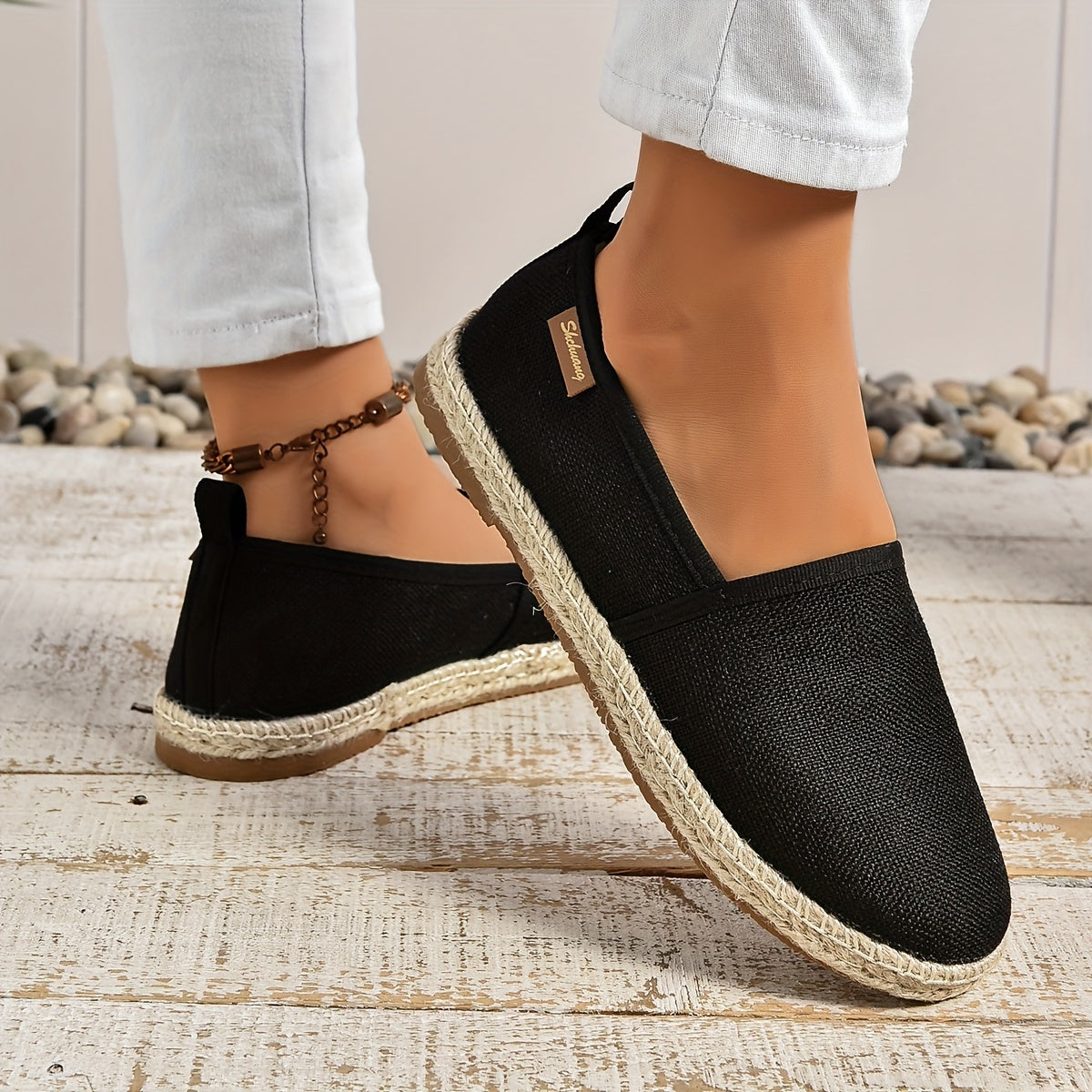 Women's Canvas Espadrille Slip-On Shoes Breathable Comfortable Casual