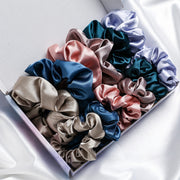 Set of 12 Satin Elastic Ponytail Holders for Women, Hair Ties, Breakage Prevention