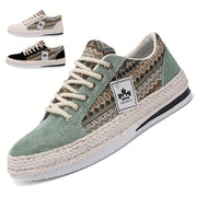 Men's Canvas Skate Shoes Lace-Up Casual Sneakers Street Style Round Toe