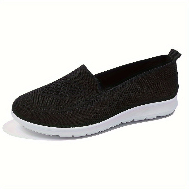 Women's Knit Sneakers - Lightweight Slip-On Breathable Mesh Gray