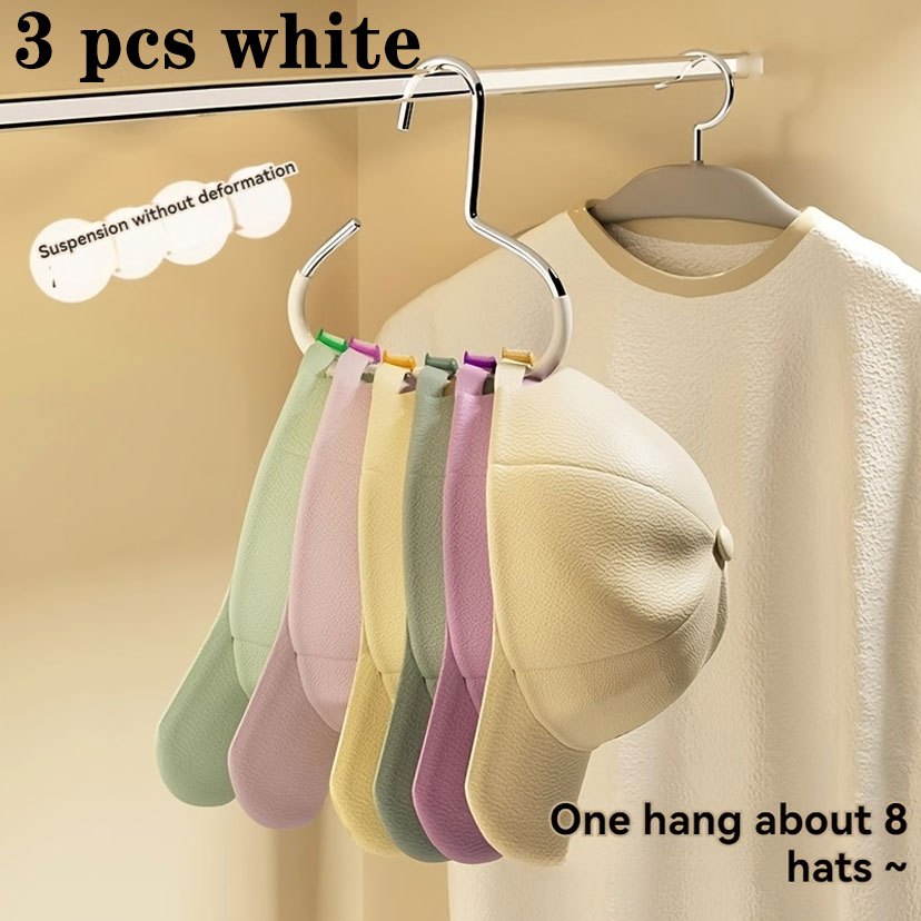 Unisex Metal Hat Hanger Storage Rack Holds 8 Caps Dormitory Wardrobe