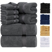 8-Piece Multicolor Cotton Towel Set Bath Hand Washcloths for Bathroom Gym Spa