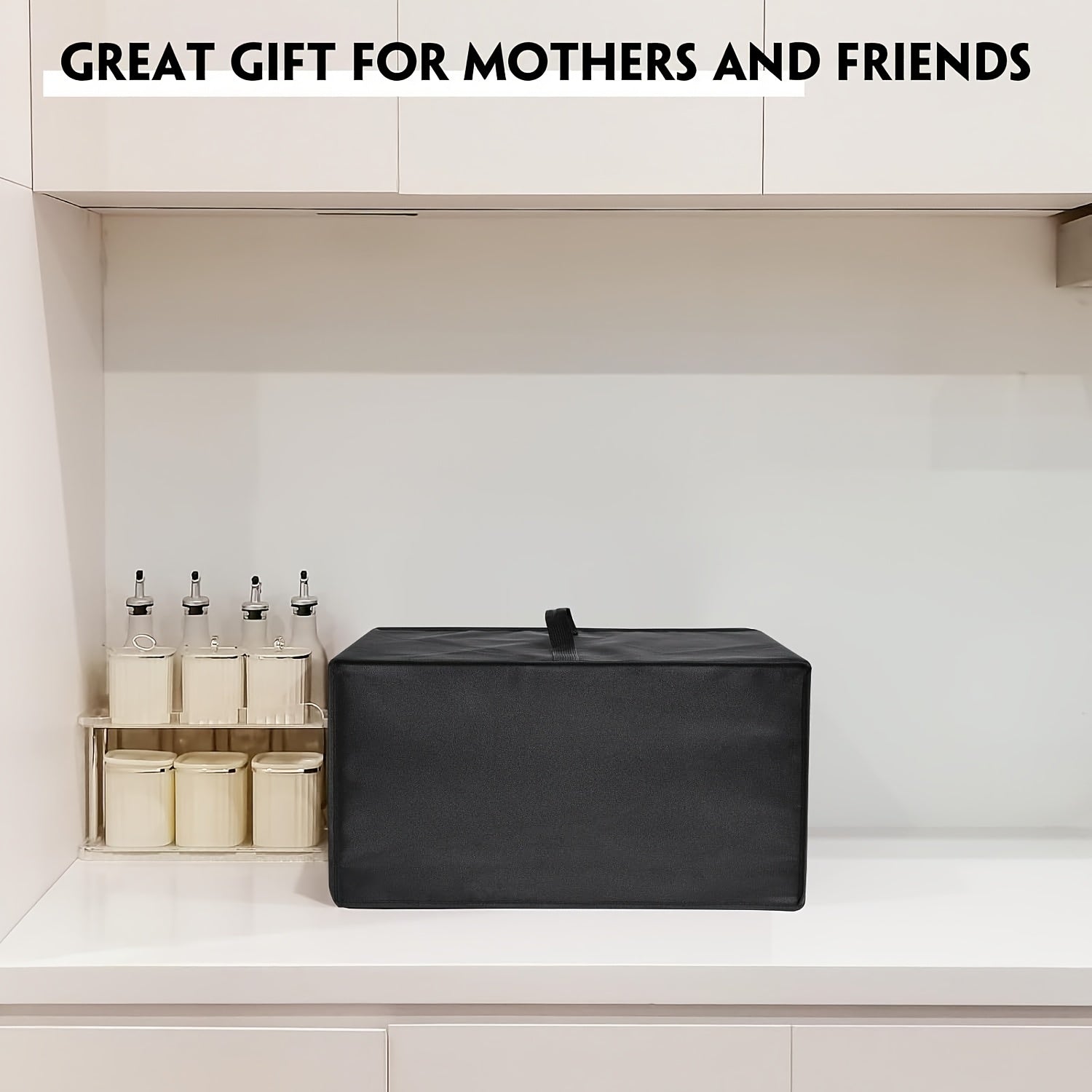 Black Gray Waterproof Microwave Oven Cover Foldable Dust Protector with Handle