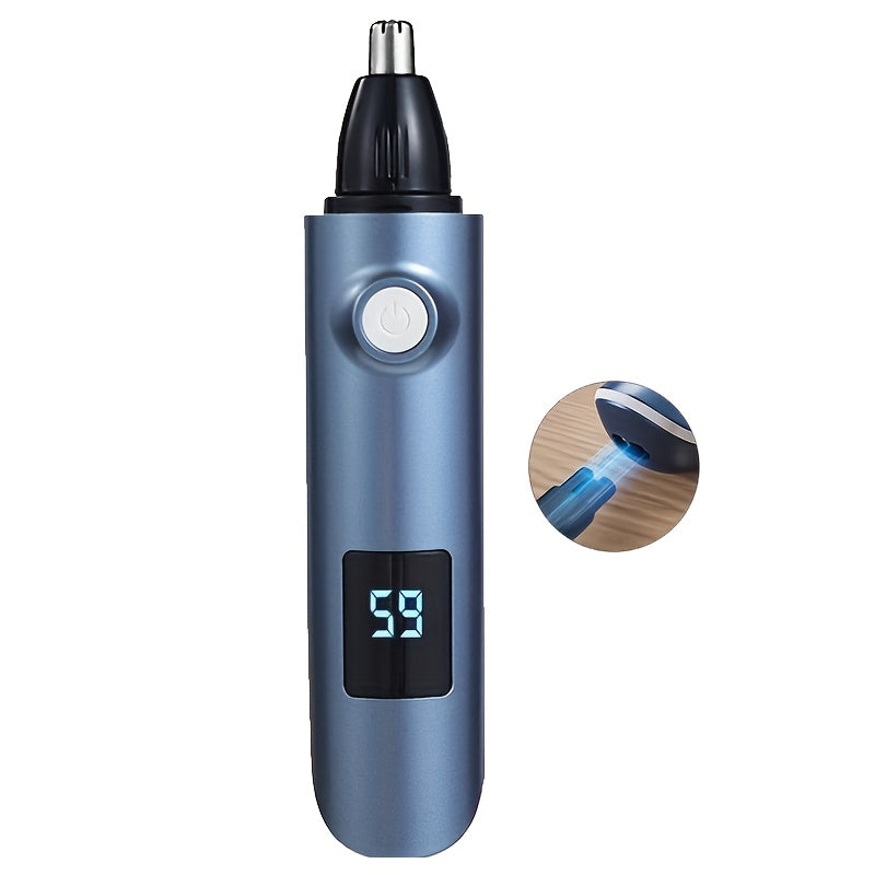 3-в-1 Электрический триммер для носа, ушей и волос с гребнем для бровей, перезаряжаемый через USB, мужской, синий, черный