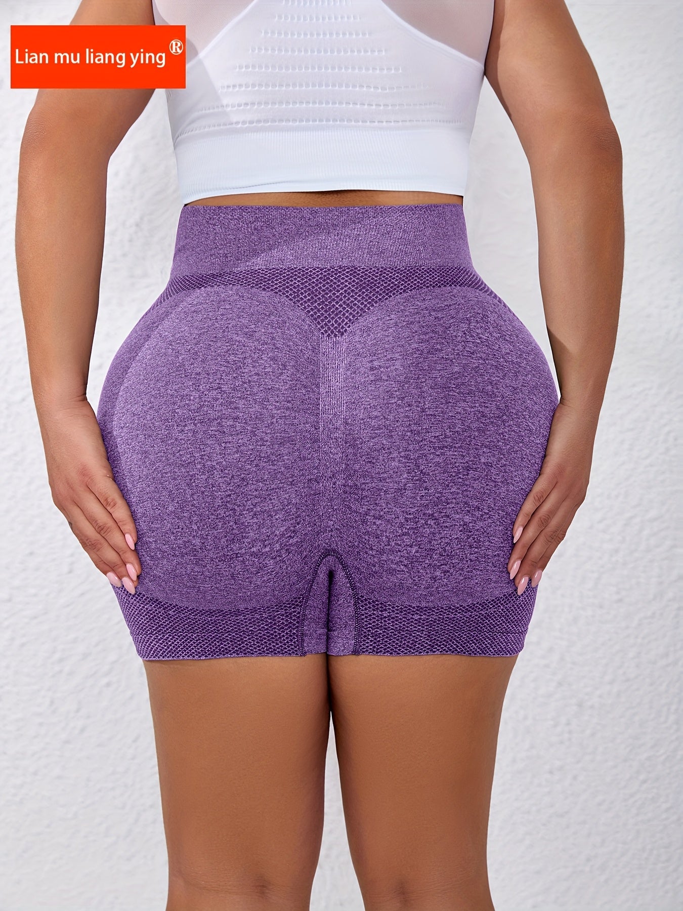 Plus Size High-Waisted Yoga Shorts Women Moisture-Wicking Breathable