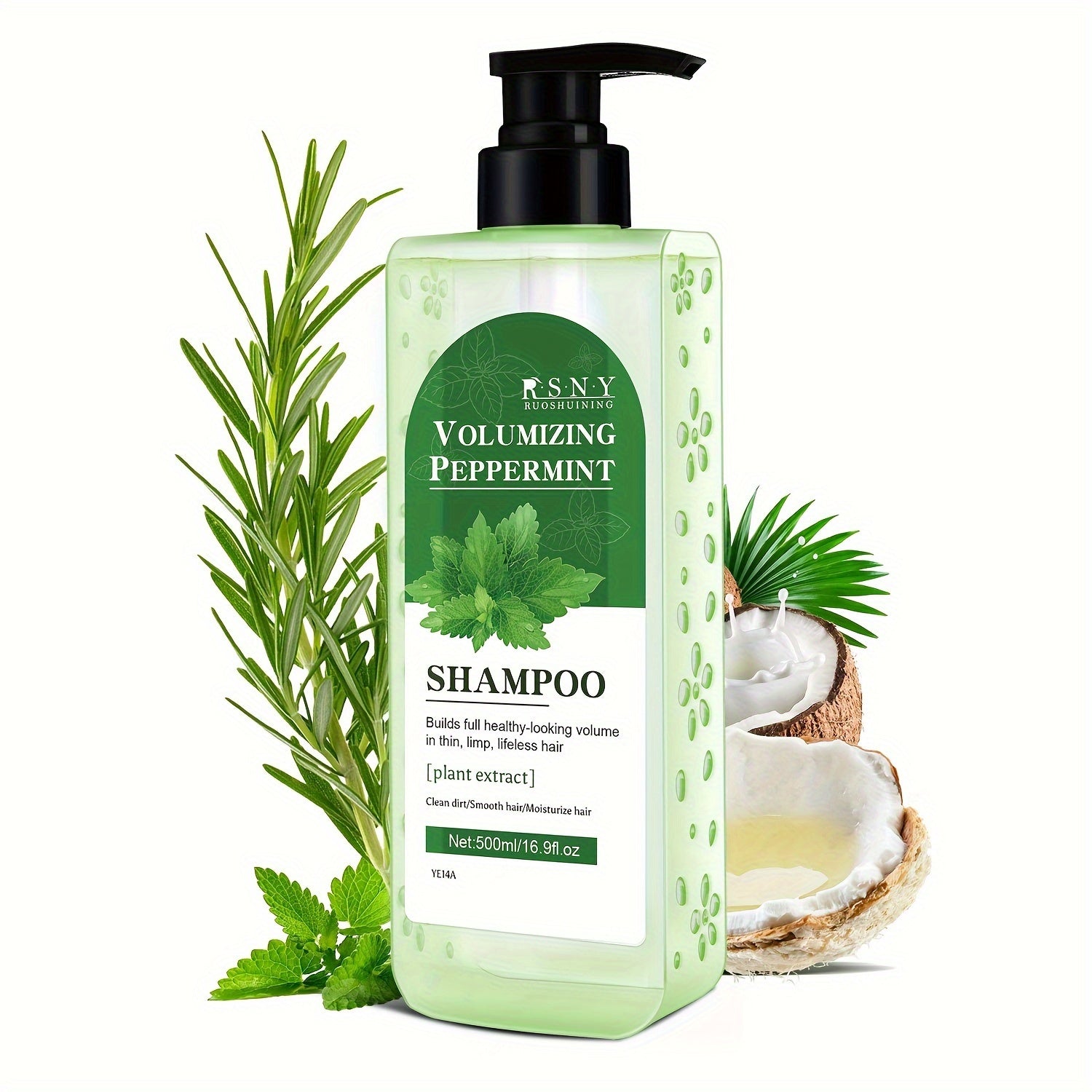 Unisex Peppermint Volumizing Shampoo with Biotin and Squalane 500ml