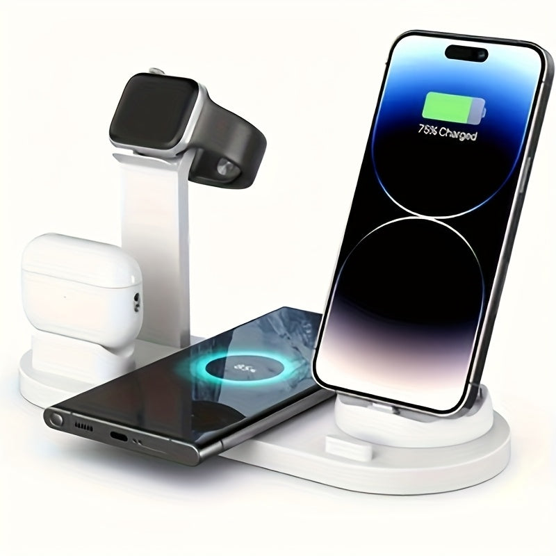6-in-1 15W Wireless Charger for Fast Charging for iPhone iWatch AirPods with Stand