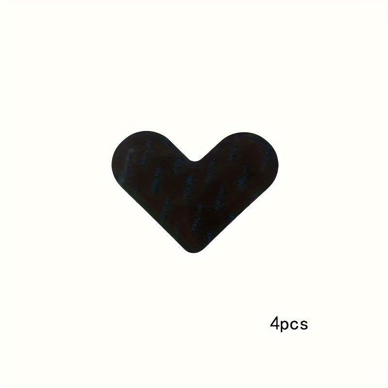 Juego de 4 pegatinas de tapete antideslizantes con forma de corazón para alfombra, cinta antideslizante