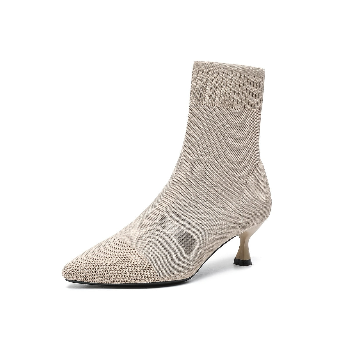 Women's Solid Color Breathable Fabric Ankle Boots Pointed Toe Stilettos