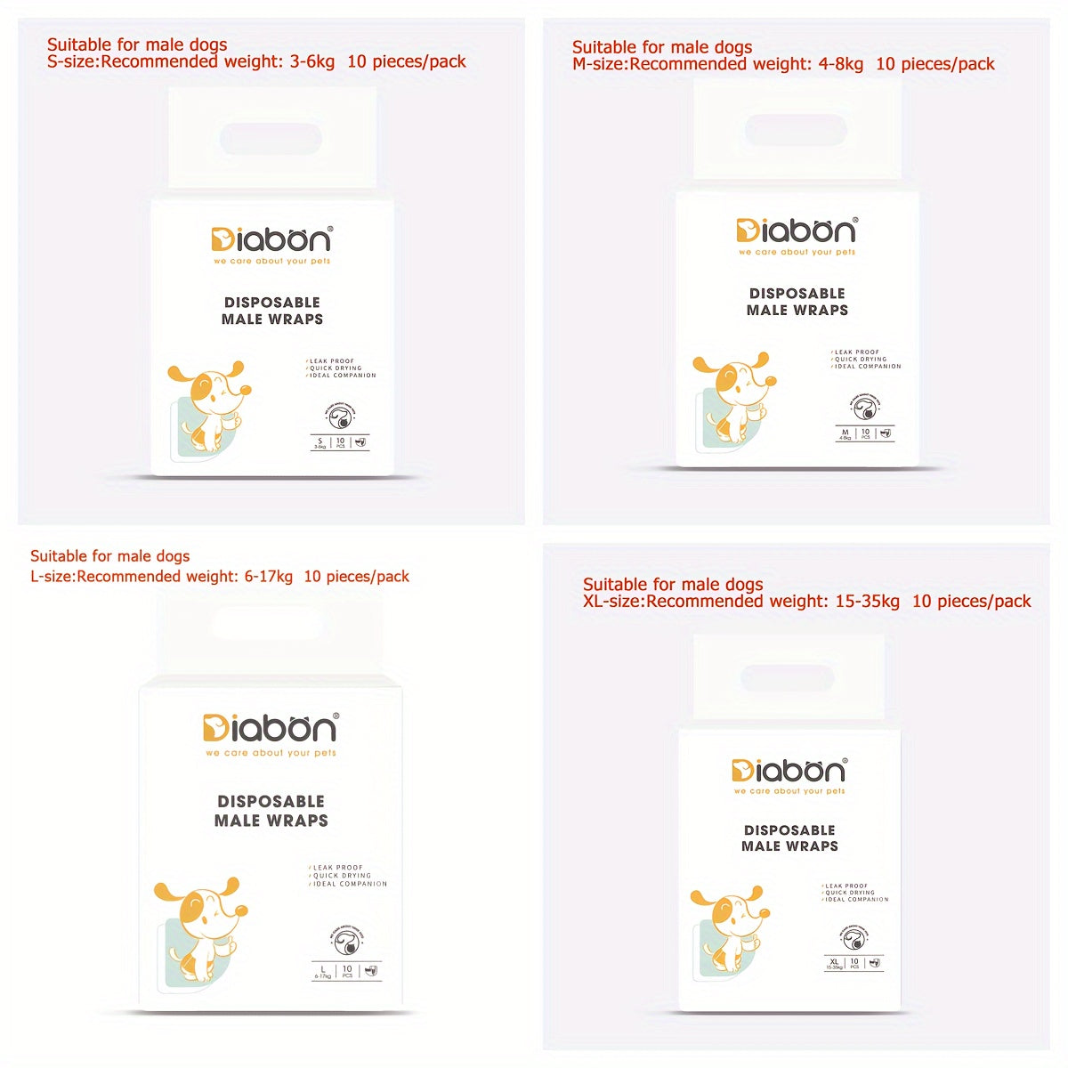 Pañales para perros para mascotas pequeñas, secado instantáneo, a prueba de fugas, suaves, multidireccionales