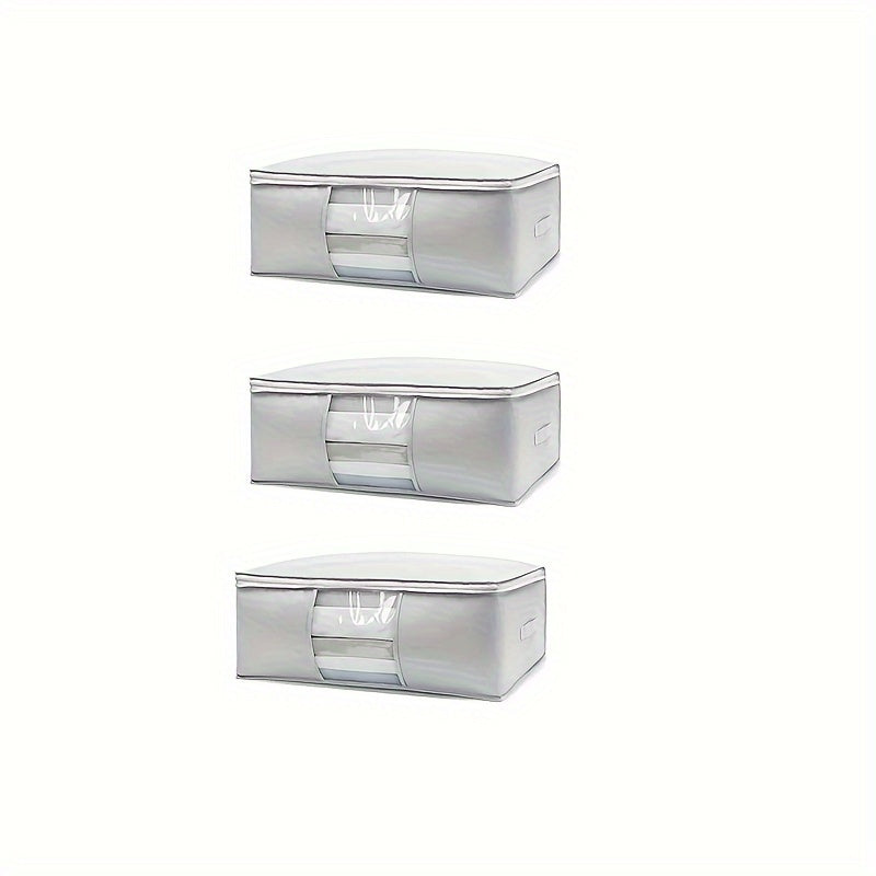 Bolsa de almacenamiento plegable con ventana transparente y material reforzado para ropa y juguetes