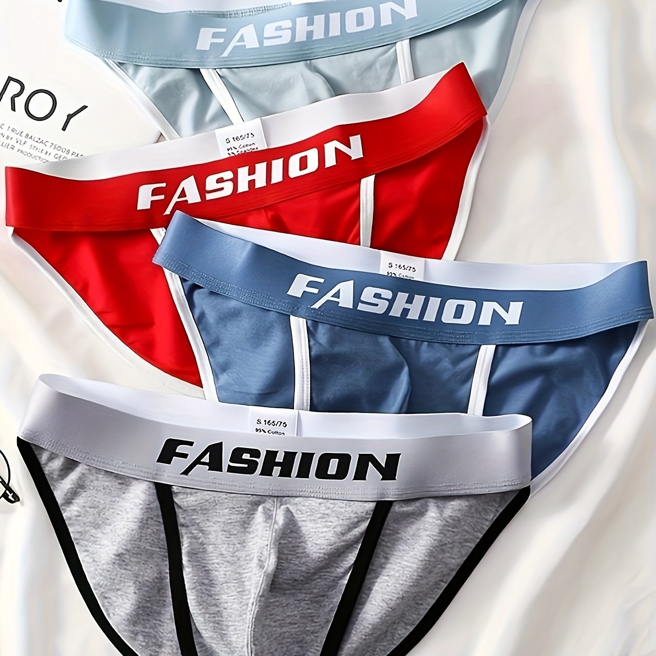 Men's Cotton Briefs with U Convex Design Breathable Comfortable 4 Pack