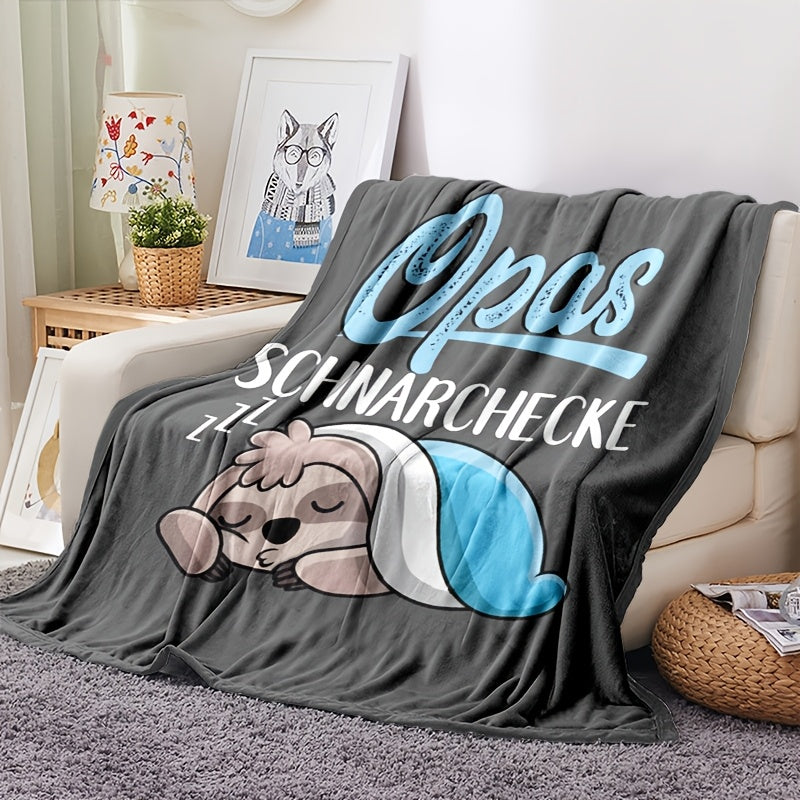 Kattalar uchun qulay sloth naqshli flanel yostiqchasi, barcha mavsumlar uchun yumshoq plyush sovg‘a